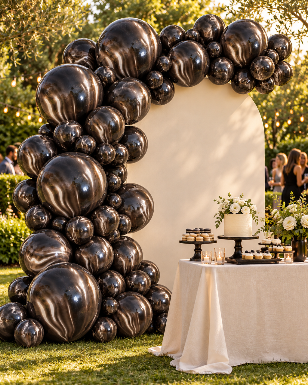 Black agate (Marble) Balloons 12in 100pk For Birthdays Parties Weddings Anniversary Corporate Events Holiday Celebrations