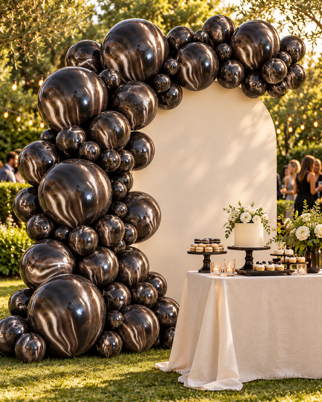 Black agate (Marble) Balloons 12in 100pk For Birthdays Parties Weddings Anniversary Corporate Events Holiday Celebrations