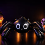 Party Paradise Store black spider Halloween balloon with cute white eyes, perfect for spooky party decorations.