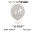 Party Paradise Store 12-inch pearl white metallic latex balloon for party decorations and special events