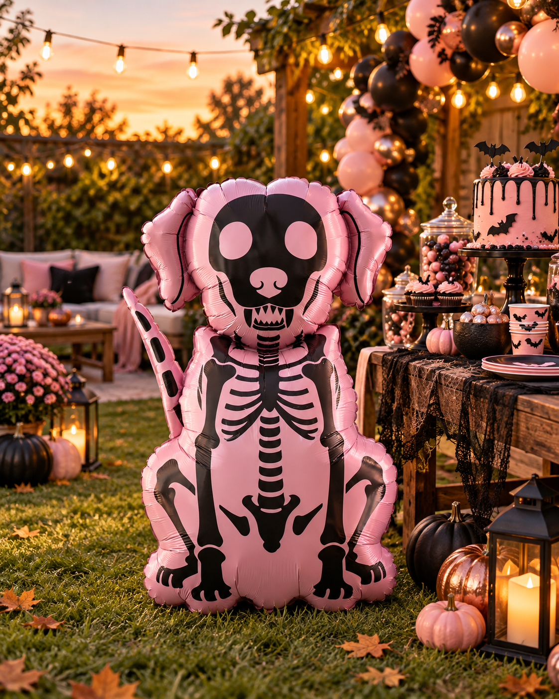 Dog Skeleton Halloween Inflatable Balloon in 36.6 inches high and 20.9 wide   53cm*93cm Secondary image