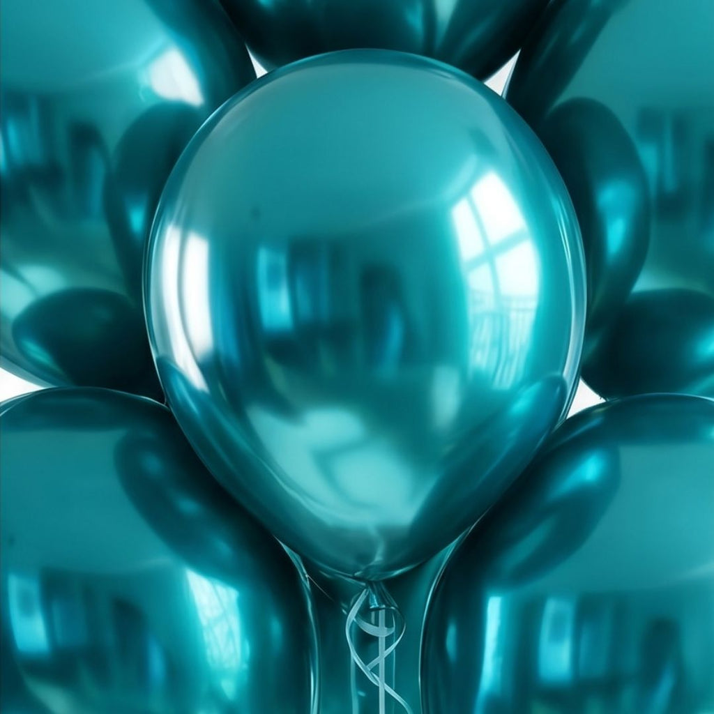 Chrome ICE double layer light blue, Chrome Shiny Thick Latex Helium Balloons for Graduation Garland Arch Kit Corporate Event Wedding Birthday Baby Shower Party Decorations in two sizes 10"/12"