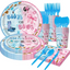 Boots or Bows Gender reveal tableware Set  80 piece set