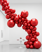 Chrome Ice in Red, 50 Pcs 12 Inch Silver Chrome Latex Balloons for Balloon Garland or Arch as Wedding, Birthday, Disco Party Balloons Decorations in 12"/10"