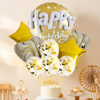 22 in 3D Happy Birthday Balloons Bouquets | Yellow