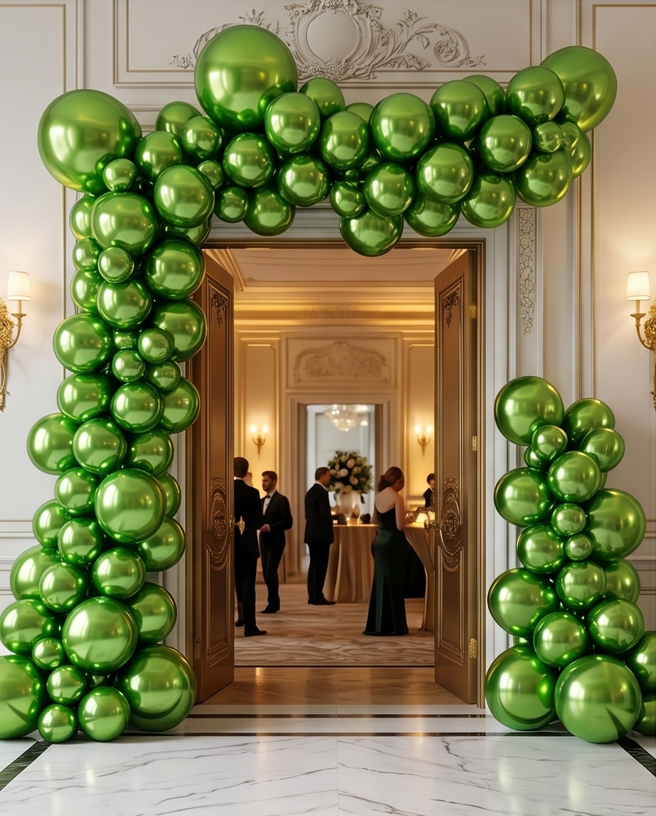 Chrome ICE double layer in Aqua Green, Chrome Latex Helium Balloons for Graduation Garland Arch Kit Corporate Event Wedding Birthday Baby Shower Party Decorations in two sizes 10"/12" Secondary image