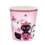 Pink Halloween Tablewear Set 175 PCS for 25 guests. Modern Cute Party Set.