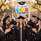 Congrats Grad Balloons - 18 Inch Round Graduation Balloons Class of 2026 Grad Star Mylar Foil Balloon for College, Kindergarten Grad Party
