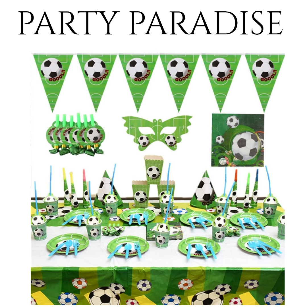 136pcs Soccer Party Kit for Birthday parties FIFA world cup parties.