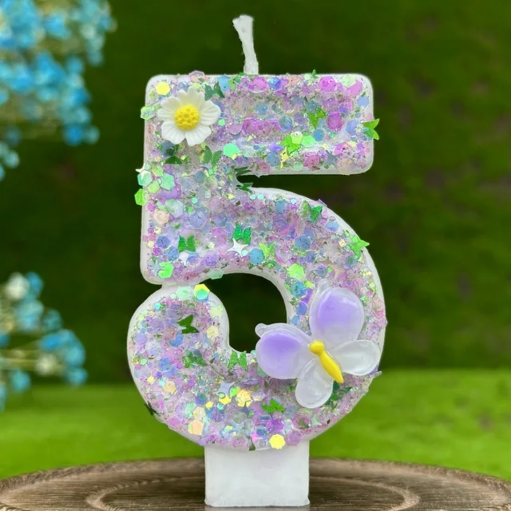 Butterfly Themed Party Candle  Numbers 0-9