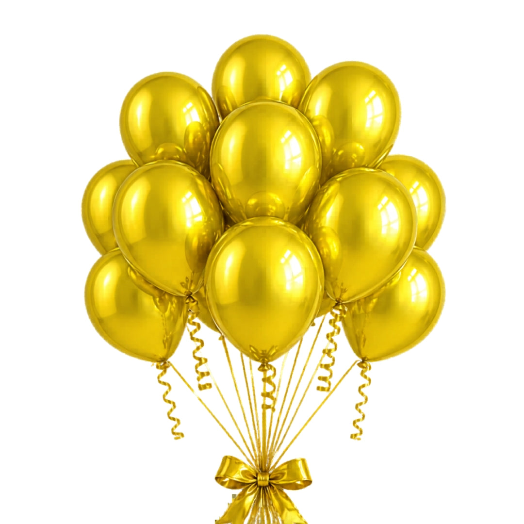 Chrome ICE double layer in Yellow, Chrome Latex Helium Balloons for Graduation Garland Arch Kit Corporate Event Wedding Birthday Baby Shower Party Decorations in two sizes 10"/12"