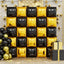 Gold Black Square Foil Balloon Wall, 25Pcs Double Sided Balloon Backdrop Helium Balloons Tunnel Arch Garland Kit for 2026 New Year Eve Graduation Birthday Anniversary Party Decoration