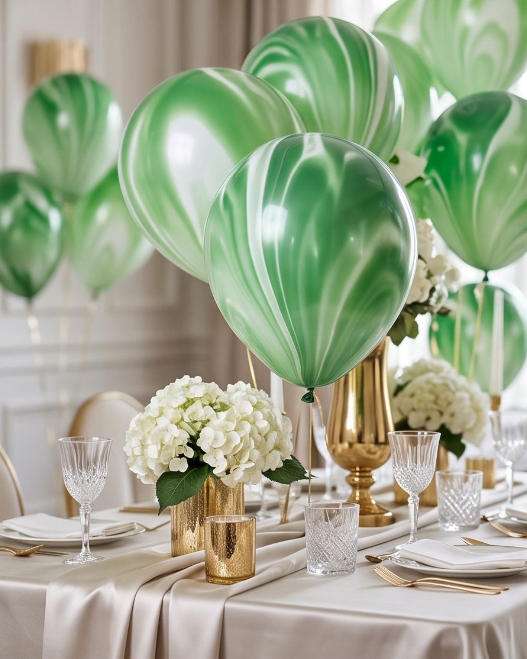 Green Agate (Marble) Balloon 12in 100pk Secondary image