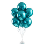 Chrome ICE double layer light blue, Chrome Shiny Thick Latex Helium Balloons for Graduation Garland Arch Kit Corporate Event Wedding Birthday Baby Shower Party Decorations in two sizes 10"/12"
