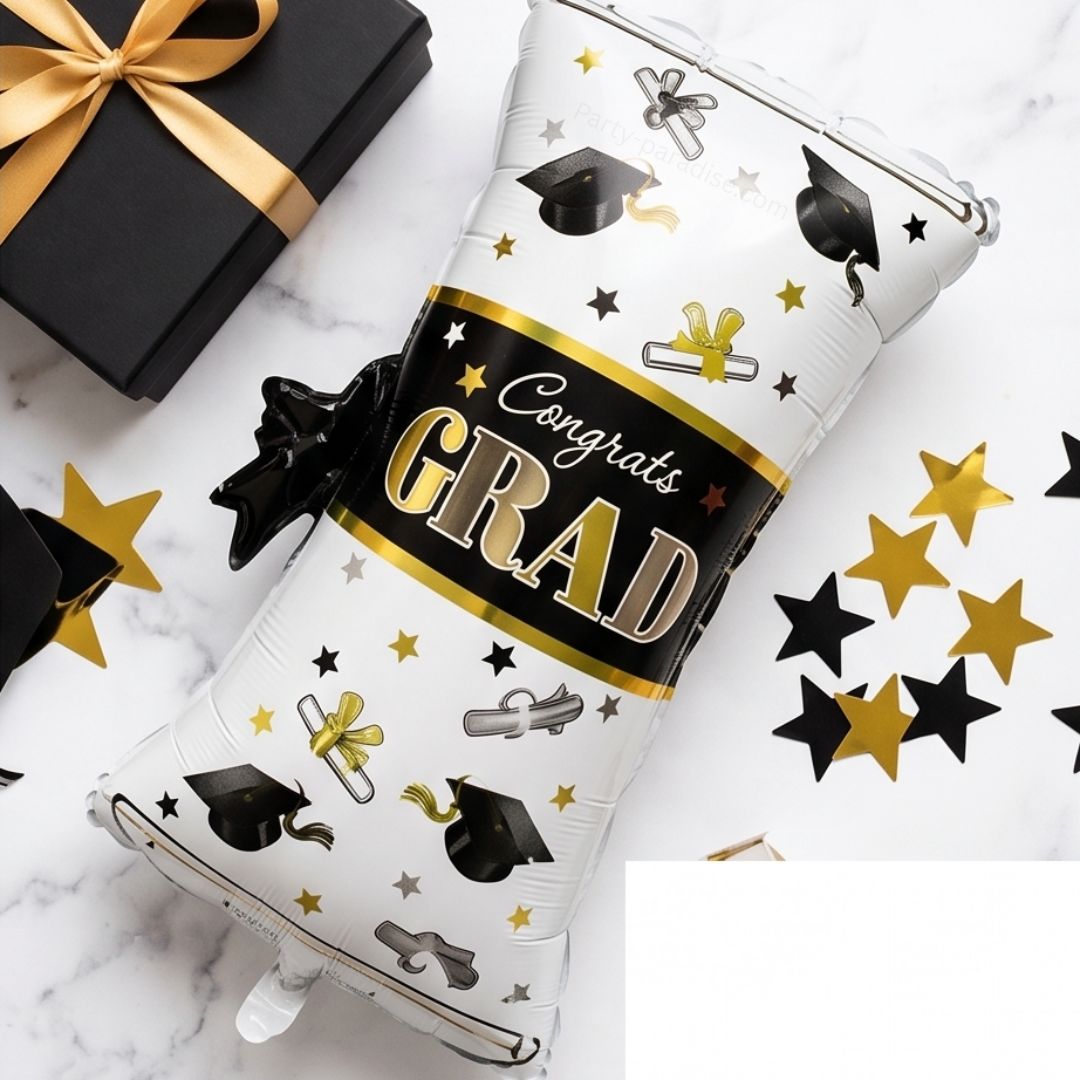 Congrats Grad Balloons - Balloons Class of 2026 Grad Star Mylar Foil Balloon for College, Kindergarten Grad Party Decorations
