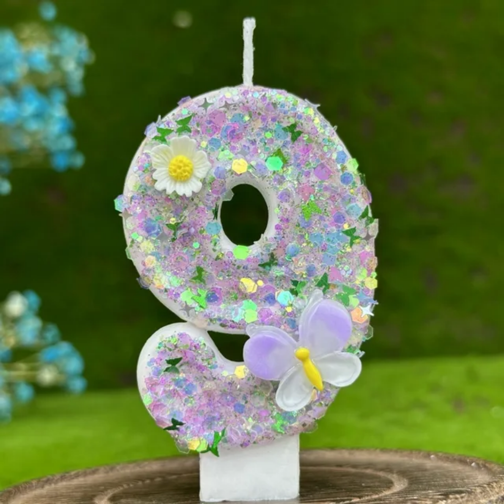 Butterfly Themed Party Candle  Numbers 0-9