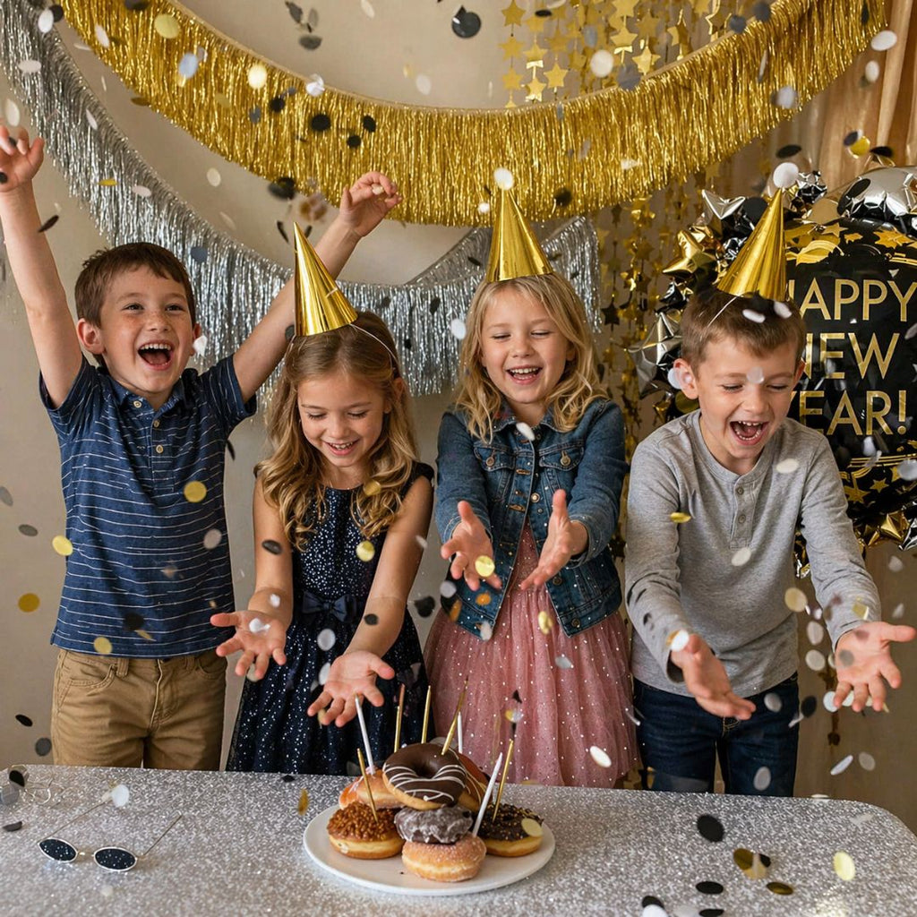 Gold Metallic Foil Fringe Garland Wall Hanging Tassel Banner, Mother's Day, Easter, Parade Floats, Birthday, Theme Party, Wedding Party Decorations