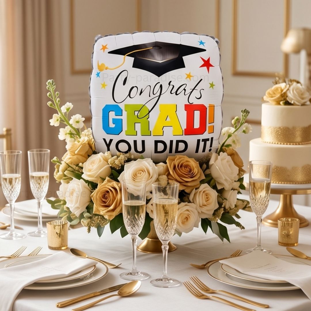 Congrats Grad Balloons - 18 Inch Round Graduation Balloons Class of 2026 Grad Star Mylar Foil Balloon for College, Kindergarten Grad Party