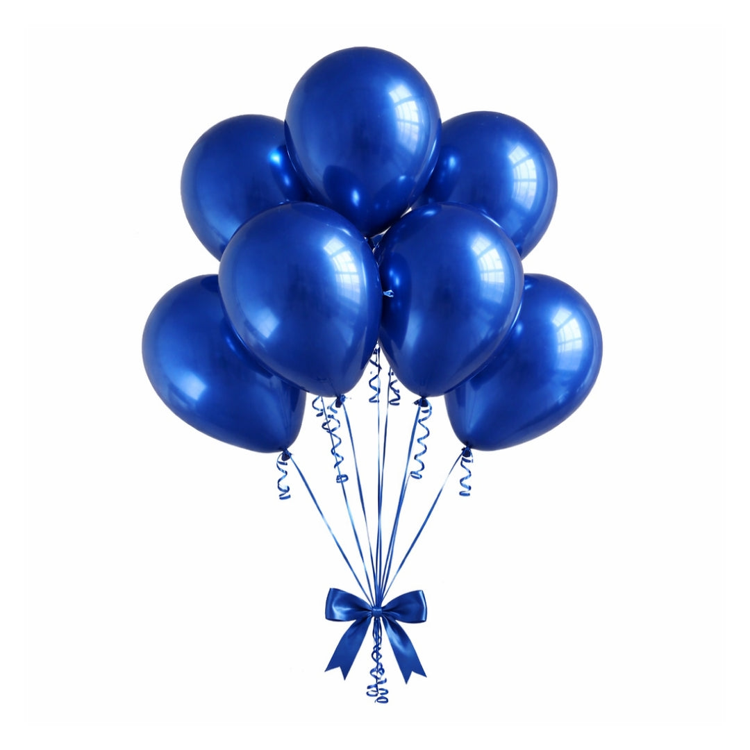 Chrome ICE double layer Dark Blue, Chrome Shiny Thick Latex Helium Balloons for Graduation Garland Arch Kit Corporate Event Wedding Birthday Baby Shower Party Decorations in two sizes 10"/12"