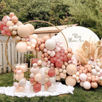 Retro Dusty Pink Chrome Rose Gold Balloon Arch Garland Kit 126 pcs for Birthday Anniversary Baby Shower Party