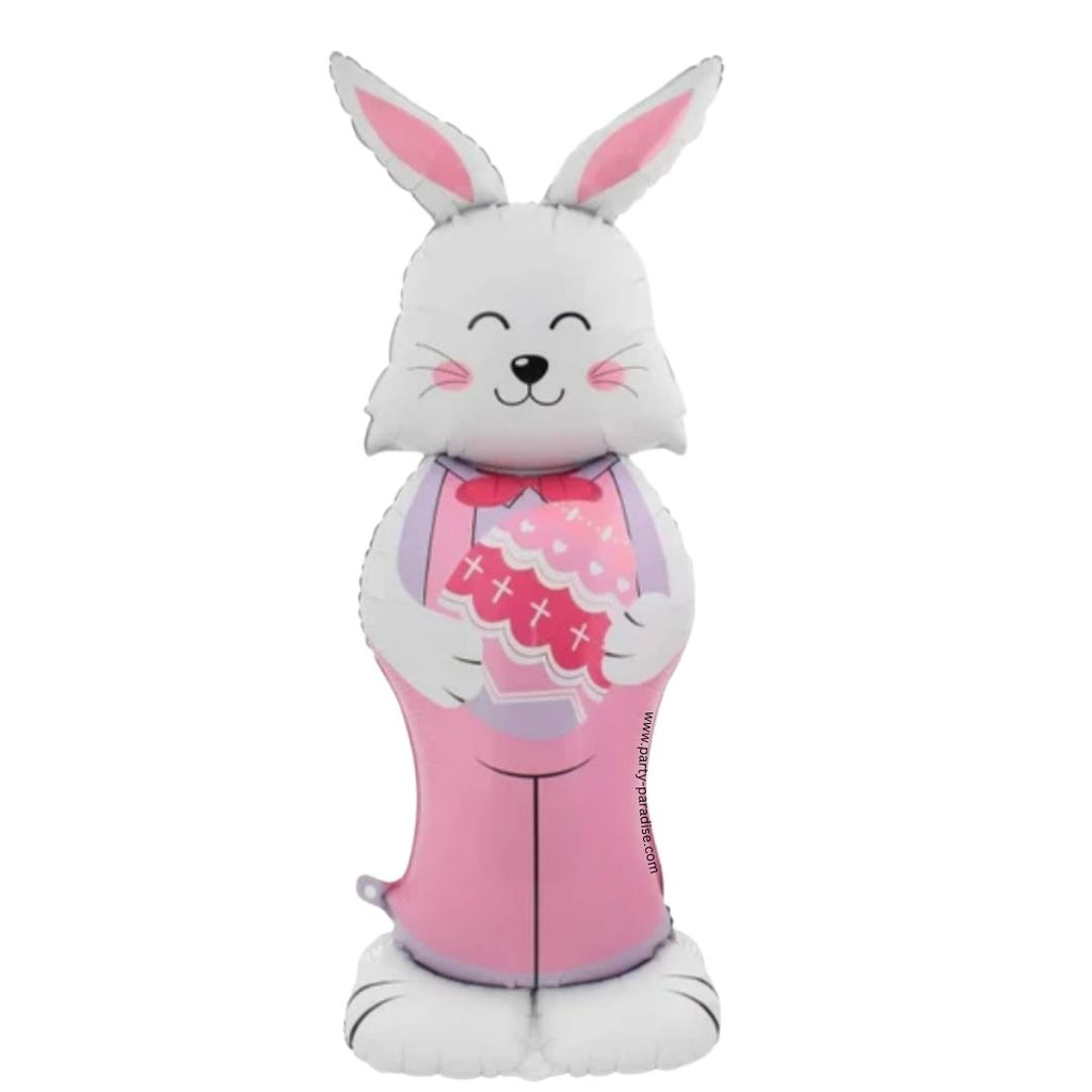3D Easter Pink Bunny Foil Balloon LxH 21.6 inches x4.9 feet