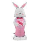 3D Easter Pink Bunny Foil Balloon LxH 21.6 inches x4.9 feet
