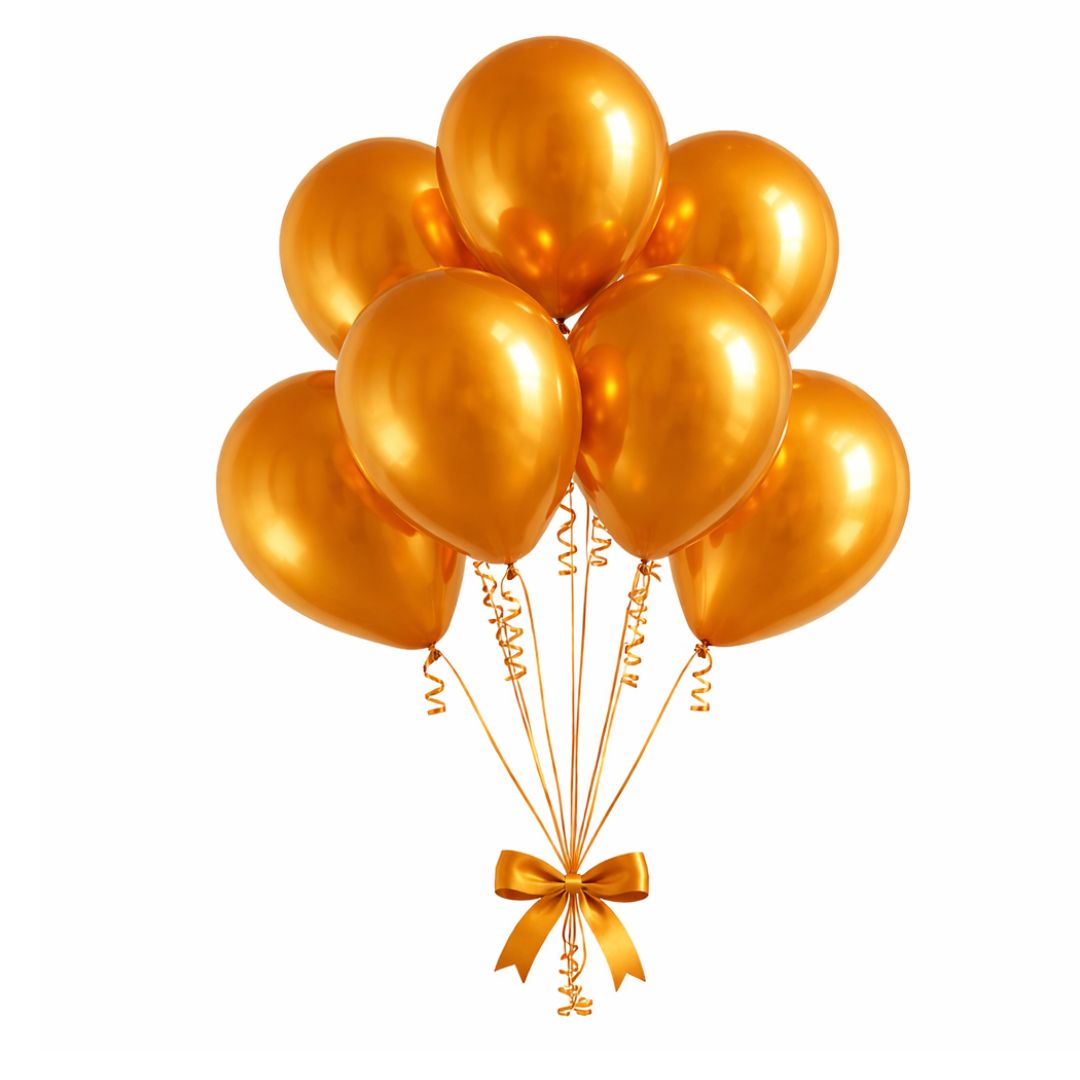 Chrome ICE double layer in Golden Orange, Chrome Latex Helium Balloons for Graduation Garland Arch Kit Corporate Event Wedding Birthday Baby Shower Party Decorations in two sizes 10"/12"