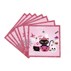 Pink Halloween Tablewear Set 175 PCS for 25 guests. Modern Cute Party Set.