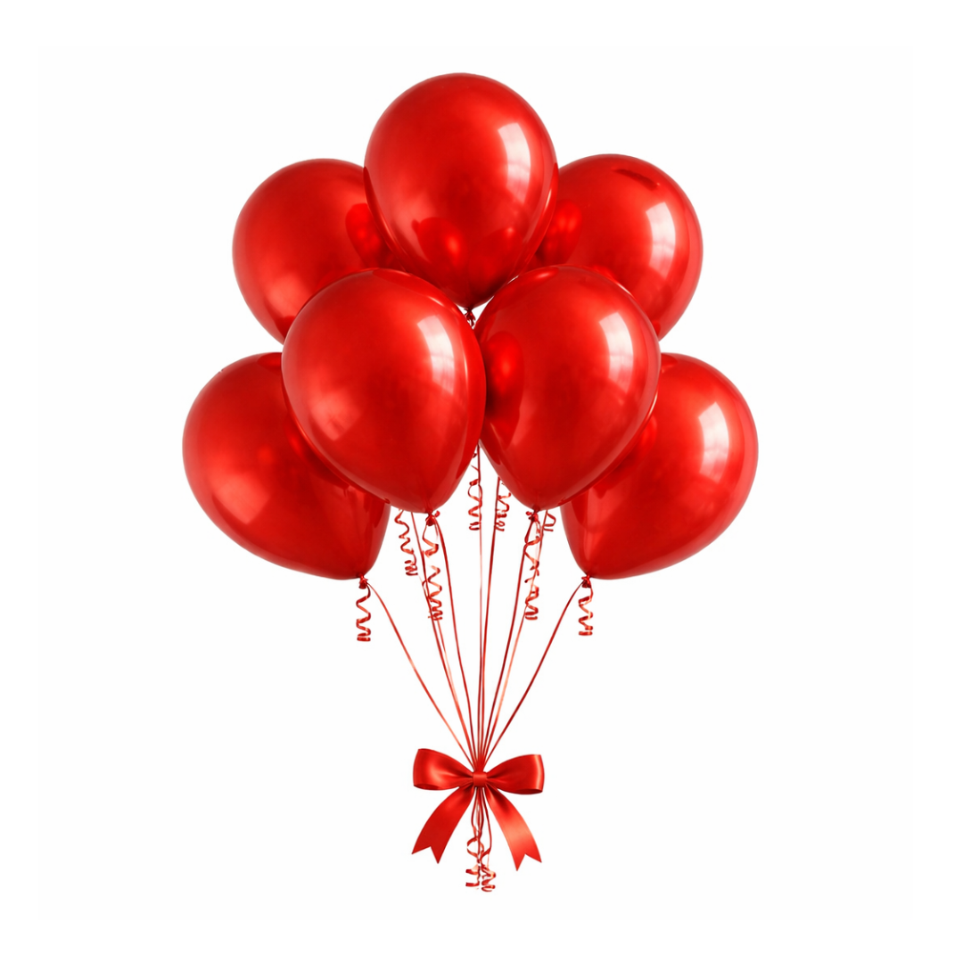 Chrome Ice in Red, 50 Pcs 12 Inch Silver Chrome Latex Balloons for Balloon Garland or Arch as Wedding, Birthday, Disco Party Balloons Decorations in 12"/10"