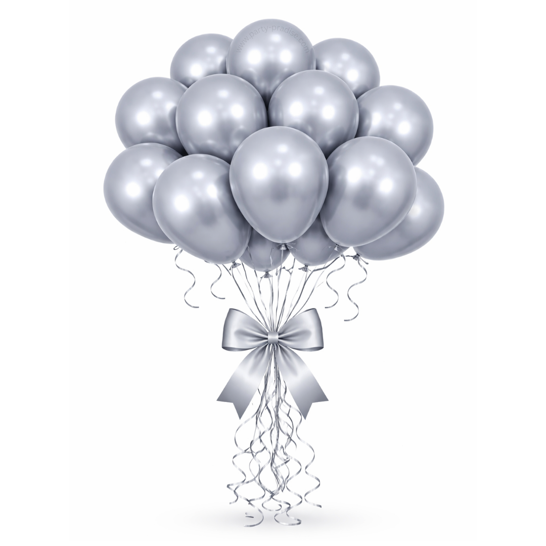 Chrome Silver Balloons for Birthday, Baby Shower, Wedding, Graduation, Summer Themed Party Decorations in size 5"/12"/18"/36"Chrome Balloons 5"/12"/18"/36" Main image