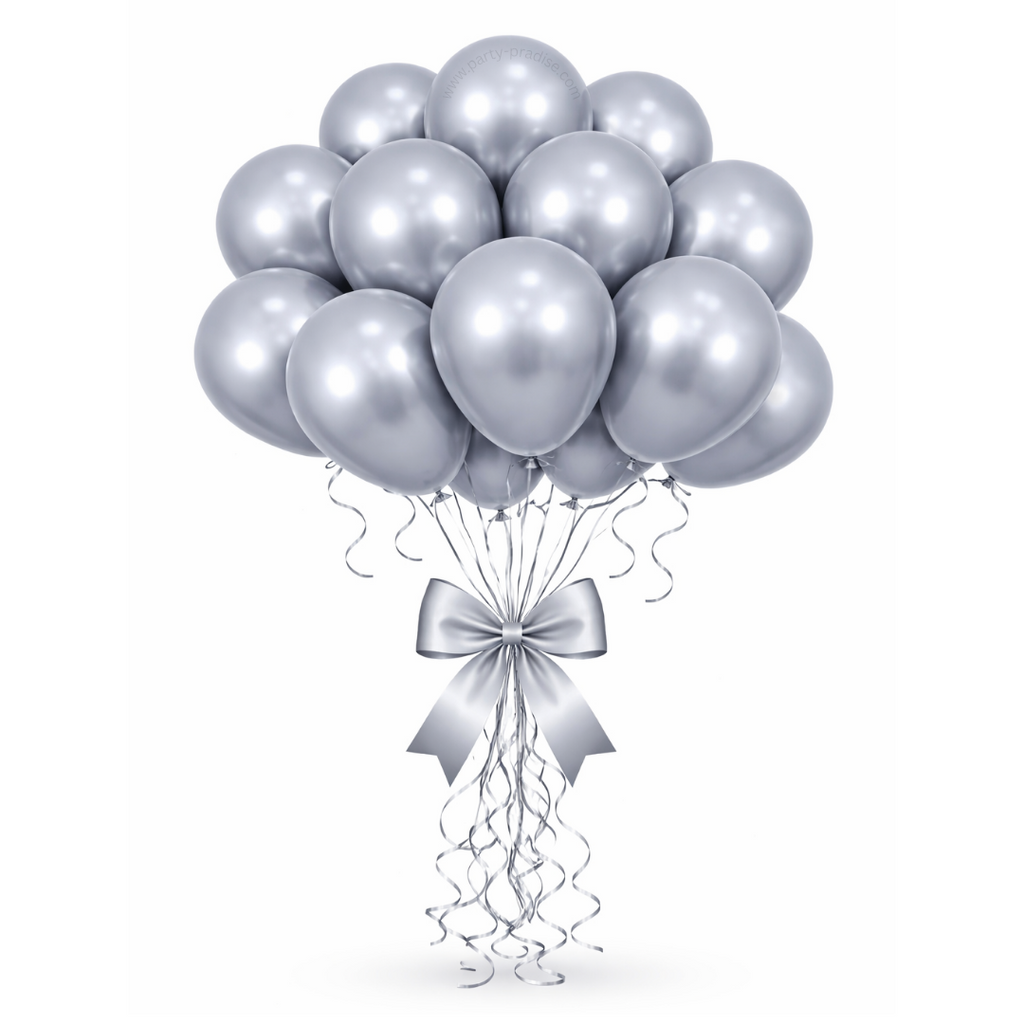 Chrome Silver Balloons for Birthday, Baby Shower, Wedding, Graduation, Summer Themed Party Decorations in size 5"/12"/18"/36"Chrome Balloons 5"/12"/18"/36"