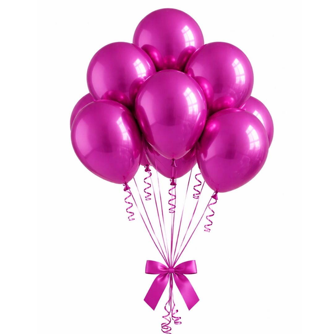 Chrome ICE double layer in Fuchsia, Chrome Latex Helium Balloons for Graduation Garland Arch Kit Corporate Event Wedding Birthday Baby Shower Party Decorations in two sizes 10"/12" Main image
