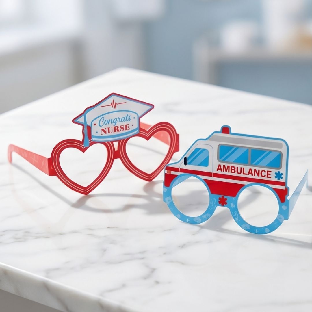 Healthcare themed paper glasses 6pcs