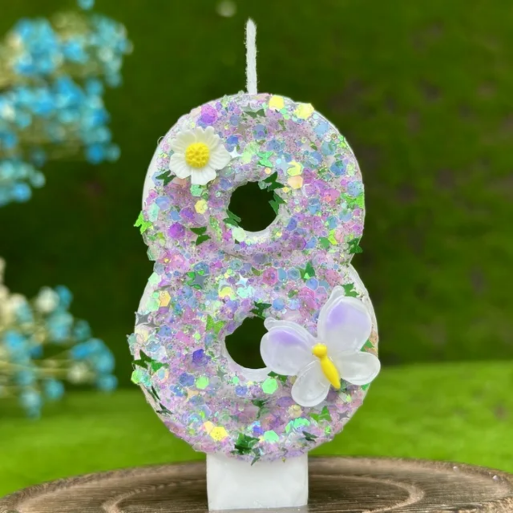 Butterfly Themed Party Candle  Numbers 0-9