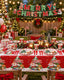 Merry Christmas Tableware Set 117 pcs Plates, Cups, Napkins, Cutlery for 10 guests.