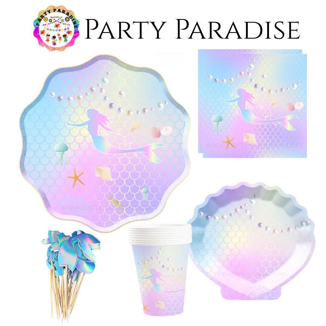 Underwater Holographic Mermaid Tableware Set