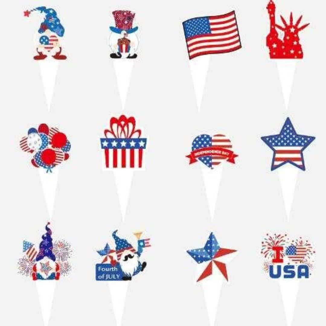 4th July Cupcake Topper Main image